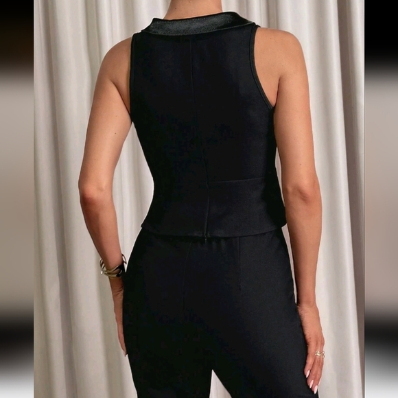 2pcs Women Sleeveless Tank Top And Flared Pants Set,Elegant For Outdoor - Picture 4 of 4